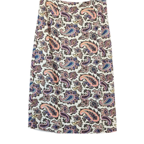 Dainty Jewell's Paisley Skirt Women's Small Modest Classic Timeless‎ Print White - Picture 1 of 8